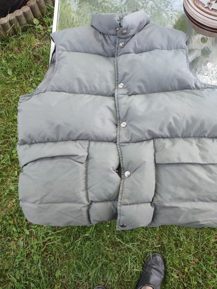LL Bean, Gray Puffer Vest, Size M