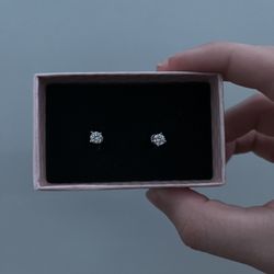 Clear, .5ct Moissanite earrings with 925 sterling silver