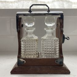 Antique Tantalus With Two Decanters