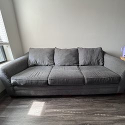 Gray 3 Seater Couch & Oversized Chair 
