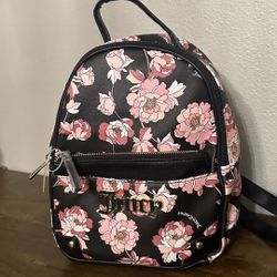 Juicy Couture Mini Backpack Black & Pink Roses Brand New With Tags