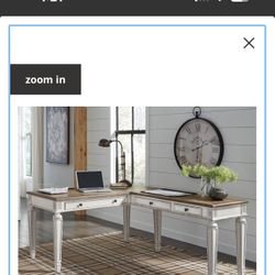ealyn 60" L-Shaped Home Office Desk with USB Charging