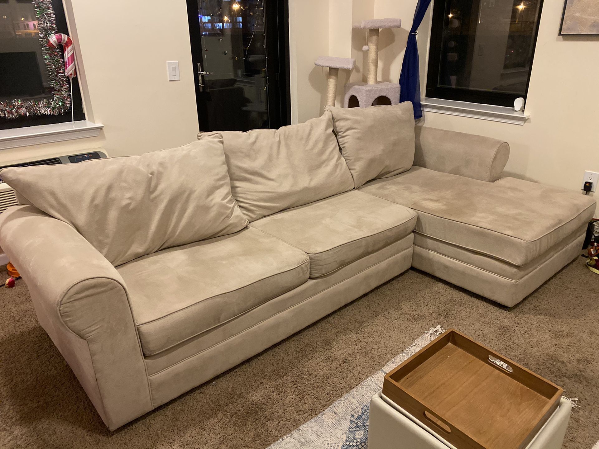 2 Pc Suede Sectional Sofa