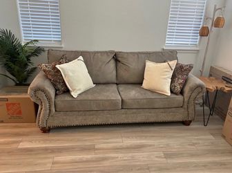 Beautiful tan sofa couch