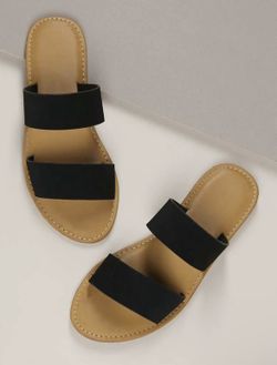 Black Strap Open Toe Sandals