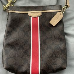 Coach Signature Stripe Swingpack Crossbody Bag