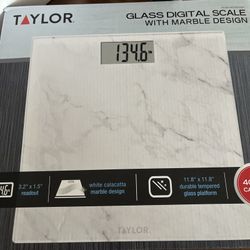 Glass Digital Scale With Marble Design- Taylor