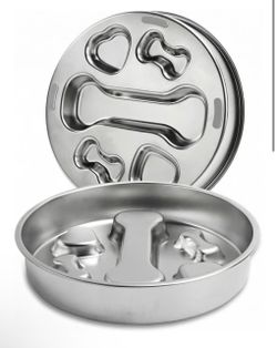 Stainless Steel Slow Feeder Dog Bowl
