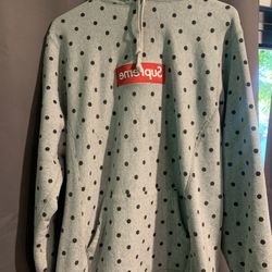 Supreme X Comme de garçons polka dot box logo hoodie grey
