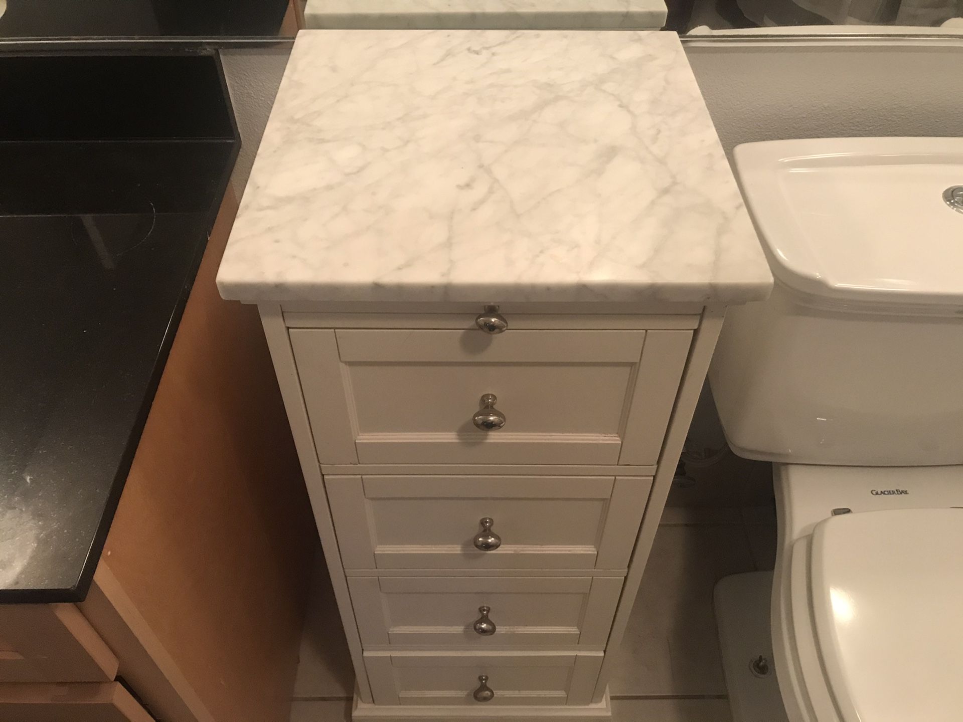 Beautiful white marble top cabinet