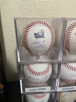 Anthony Banda signed dodgers World Series baseball