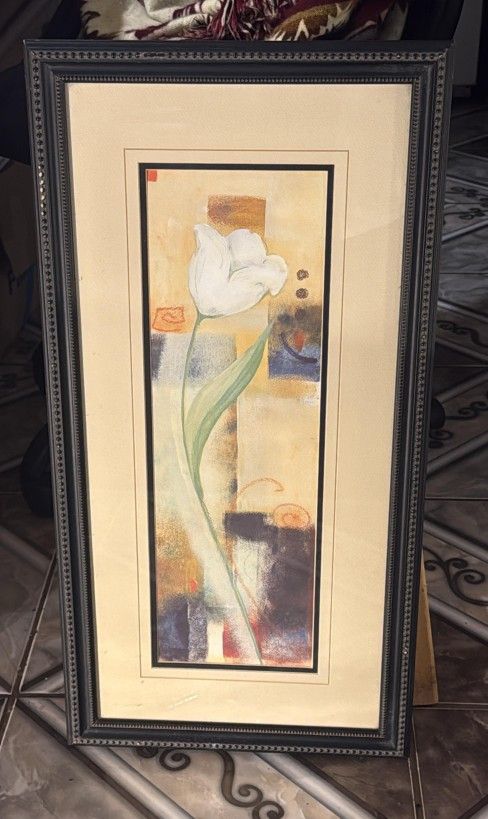 Decorative White Tulip Picture (14x28 inches)