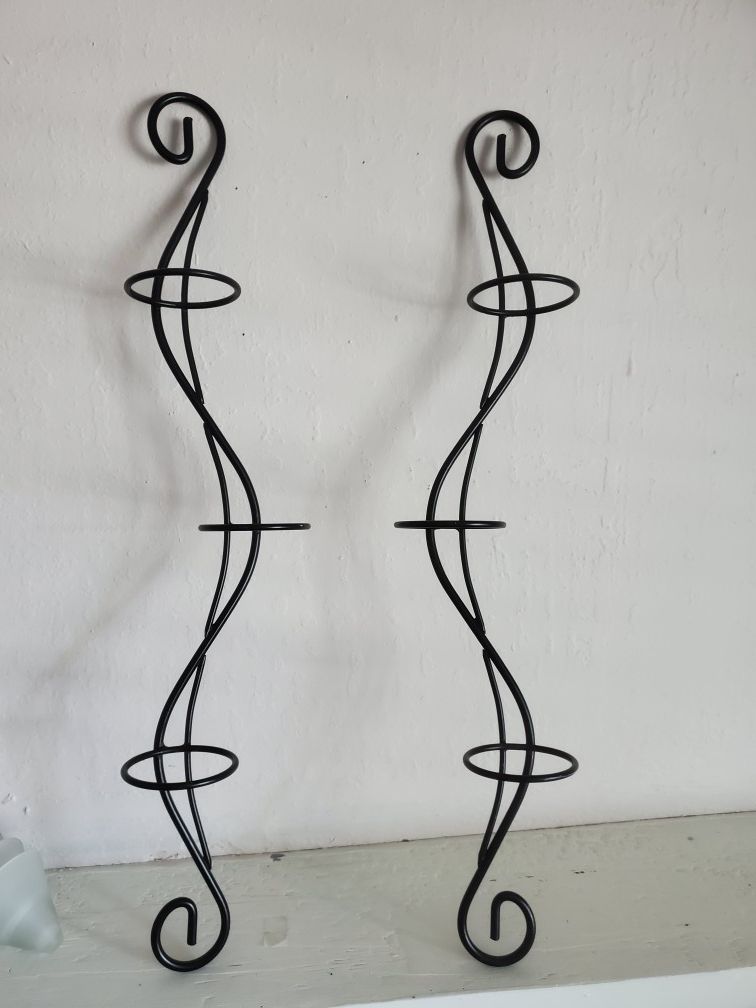 Ornate candle sconce set