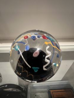 Signed James Clarke Studio Art Glass Paperweight