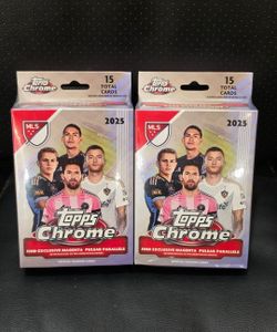 2025 Topps Chrome MLS Soccer Hanger Box! 2 Box Lot! New Factory Sealed!
