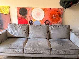 Gray Fabric 3-Seat Sofa