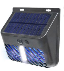 Solar Bug Mosquito Zapper UV Insect Killer Motion Sensor LED Light