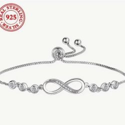 Women’s 925 Sterling Silver Infinity Sliding Bracelet