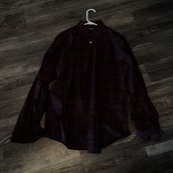 Men’s Red & Black Plaid Button-Up Shirt