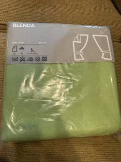 New in Package IKEA BLENDA Lime Green (2) Curtain Drape Panels 55" x 69" 100% Cotton 