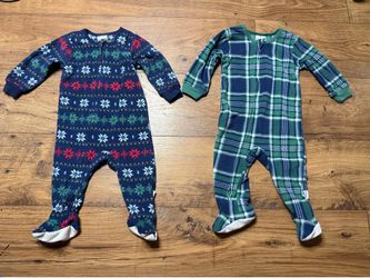 6-9 Month 13 Long Sleeve Baby Onesie Bodysuit Pajamas Footed Lot of 13