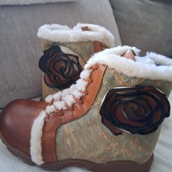 Hand Made, Painted Leather Boots 