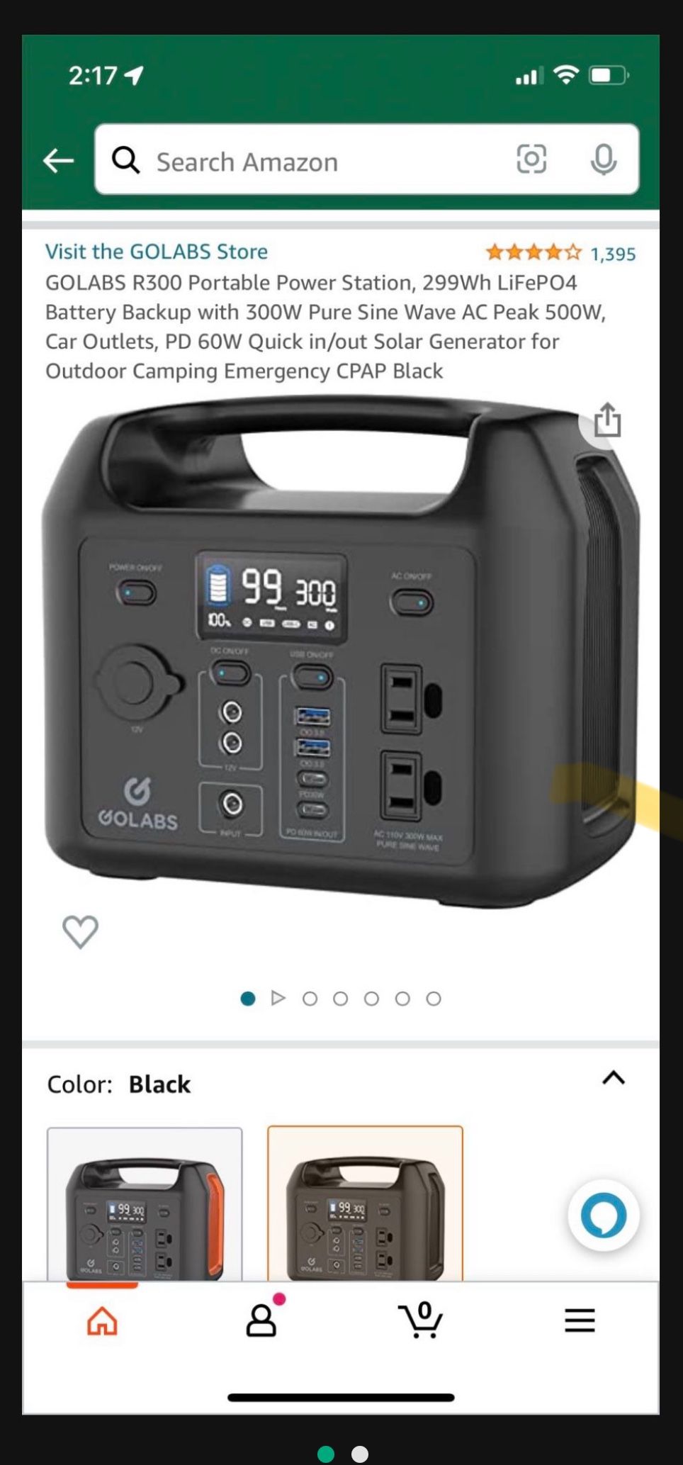 GoLabs R300 lifepo4 Portable Power Station 500W