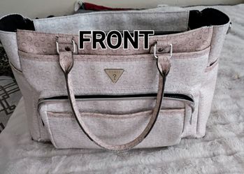 Brand New Pink Diaper Bag By Guess/large Tote/travel Bag