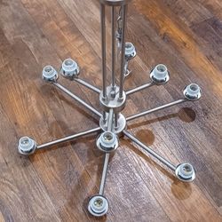 Chandelier - Brushed nickel with two rows, 26" tall