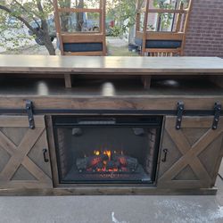 Fireplace tv stand