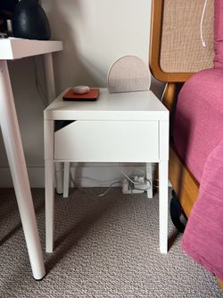 White Metal Nightstand set Mid Century Modern