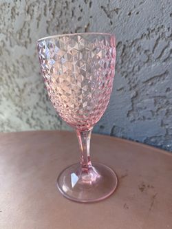Set of 10 plastic Pink goblets Diamond-Cut Crystal Wine Glass