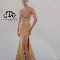 Gold Tone Floor Length Dress 