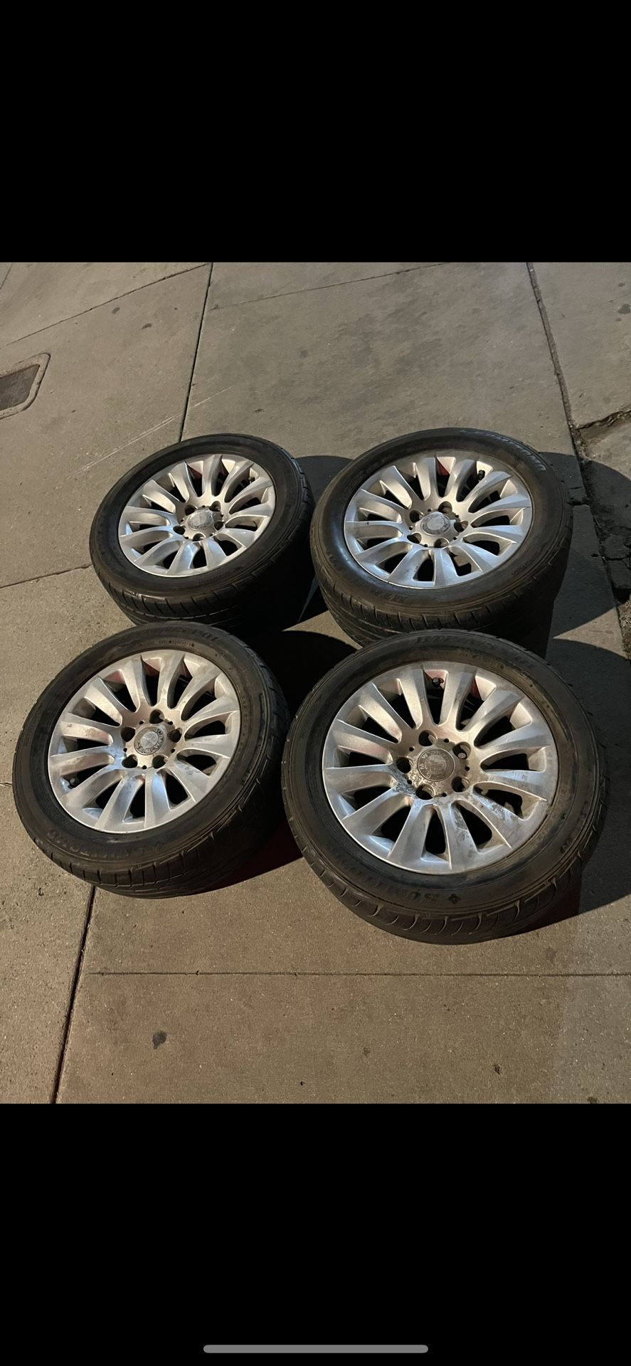 4 — 225/50r16 5x120 5x4.72 Stock Bmw Wheels Rims Good Tires