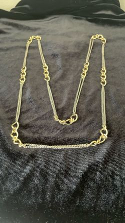 Beautiful Gold And Silver Tone 18” Long Chain Necklace 