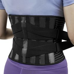 Bracepost Ergonomic Back Brace for Lower Back Pain Relief, 5 Stays,  Breathable Back Support Belt for Women Men, Adjustable Lumbar Support for