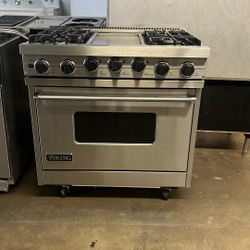 VIKING 36”WIDE DUAL FUEL RANGE STOVE STAINLESS STEEL 
