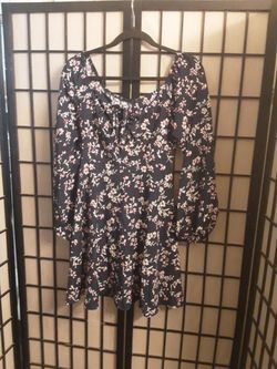 Navy blue floral dress