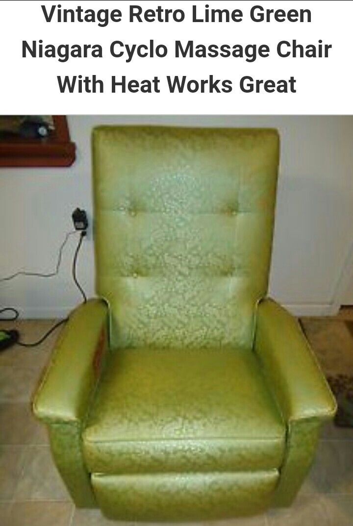 Vintage retro lime green niagara cyclo massage chair with heat for