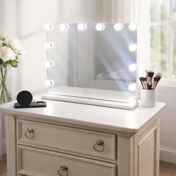 Vanity mirror with desk
