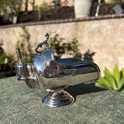 Vintage Silver Plated Sugar Bowl With Small Sugar Scooper- Tea Coffee Kitchen Home Decor