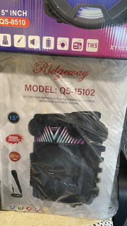 Speaker 15” Bluetooth Bateria Usb Reader