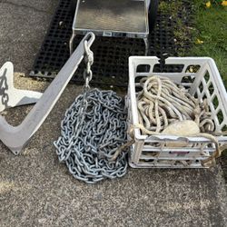 Bruce 22 Lb. / 10 kg  Claw Boat Anchor With And Line  And