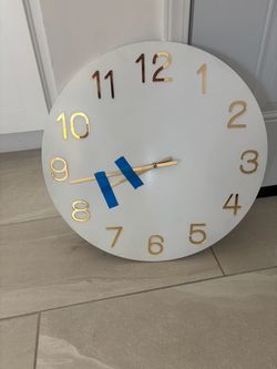 Gold & White Wall Clock