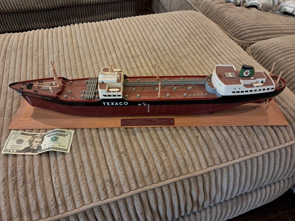 1960s Texaco North Dakota Tanker With Wood Base
