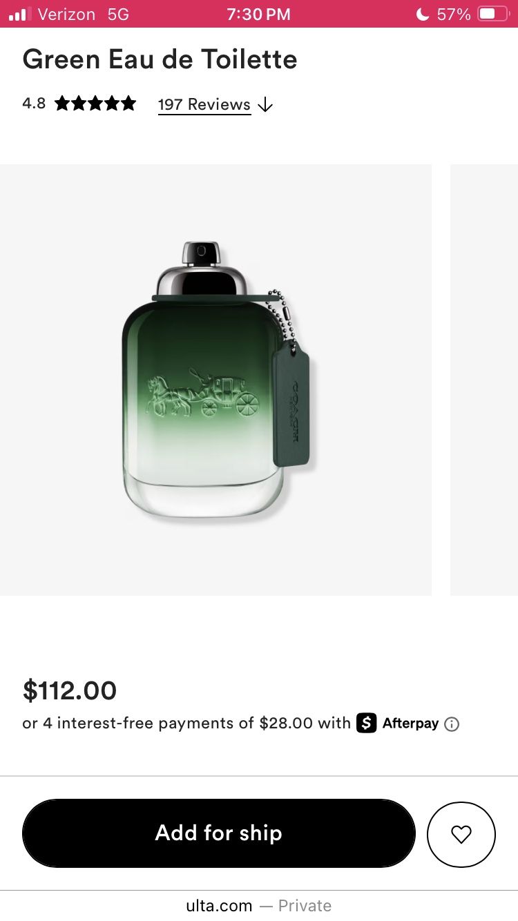 COACH GREEN EAU DE TOILETTE COLOGNE NEVER USED!!