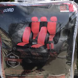 Car Seat Covers Universal Fit Fabric Front $15 Full Set $30Manufactured Leather Vinyl Front $20Full Set $40will fit most cars vans trucks and SUVs