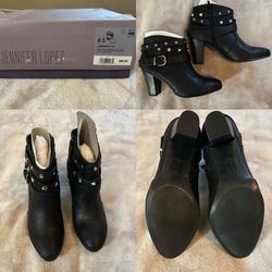 Jennifer Lopez Erykah Black Ankle Boots Size 8.5