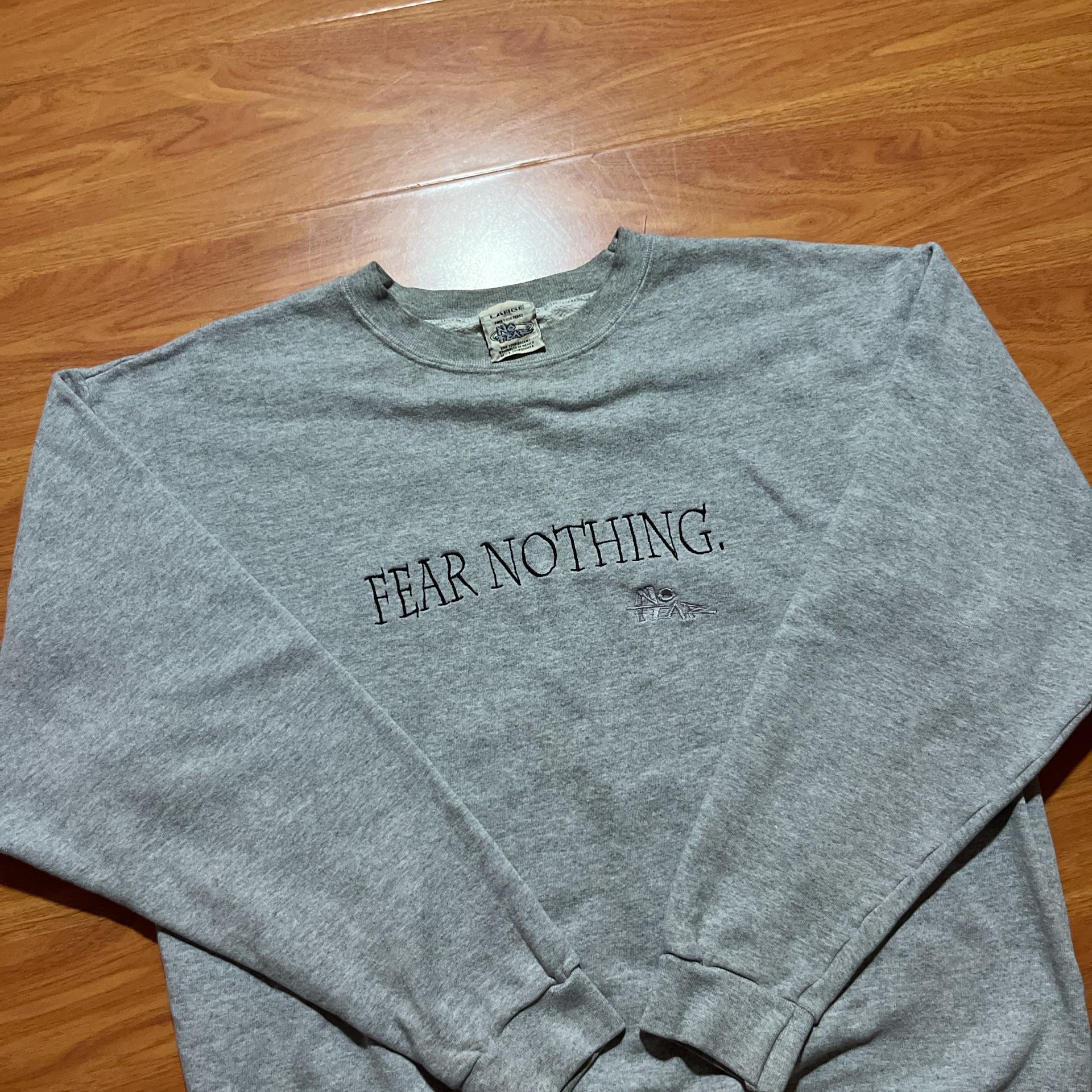 Vintage 90’s No Fear Fear Nothing Embroidered Sweater  Size L 