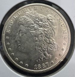 1887 S Morgan Silver Dollar Coin 90% AU